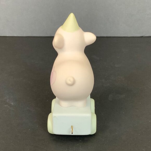 Vintage Enesco Precious Moments Birthday Train Age 3 Pig Porcelain Figurine 1985 - Picture 3 of 8